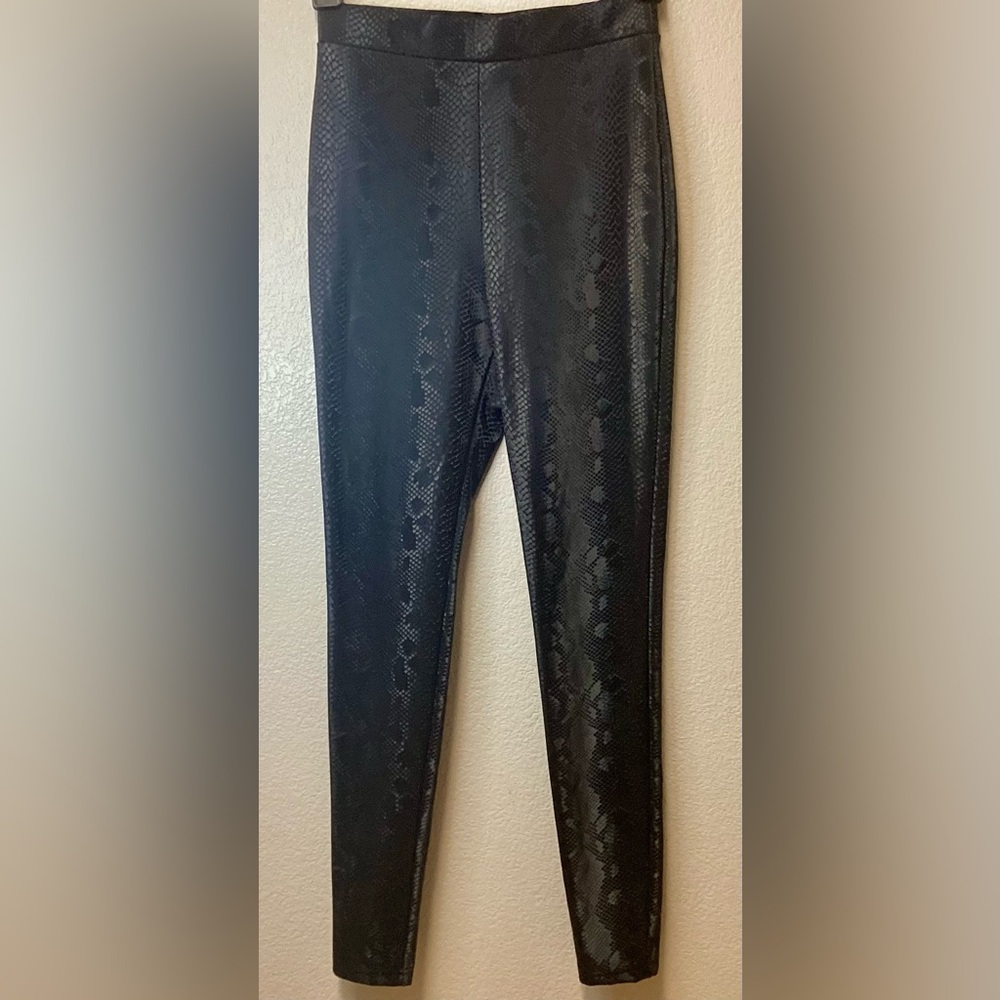 SHEIN pants embossed faux snake crocodile skin